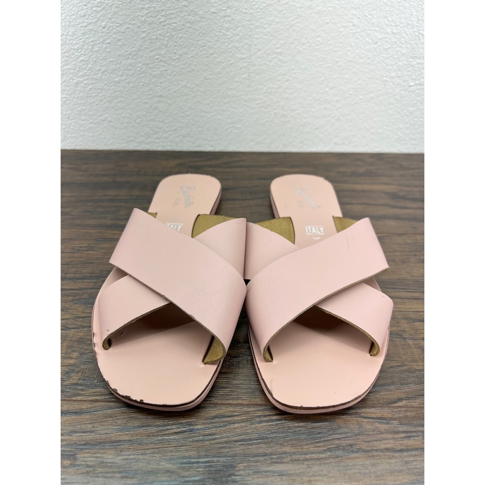 Seychelles Pink Leather Slide Slip On‎ Flat Sandals 6.5